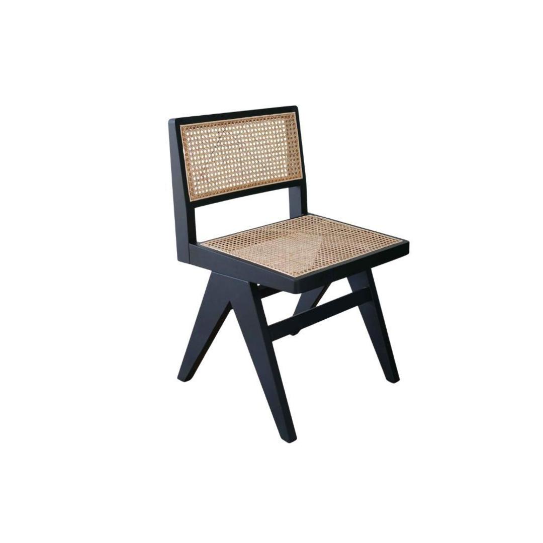 Palma Dining Chair Black Oak Rattan Seat image 0